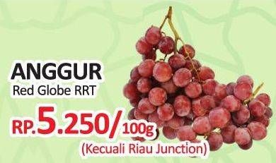 Promo Harga Anggur Red Globe RRT per 100 gr - Yogya