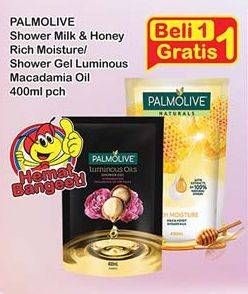 Promo Harga PALMOLIVE Shower Gel Milk Honey, Luminous Oils 400 ml - Indomaret