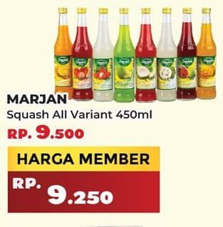 Promo Harga Marjan Syrup Squash All Variants 450 ml - Yogya