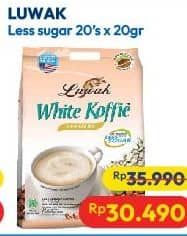 Promo Harga Luwak White Koffie Less Sugar per 20 sachet 20 gr - Hypermart
