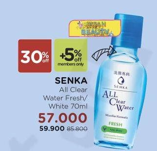 Promo Harga SENKA All Clear Water Fresh, White 70 ml - Watsons