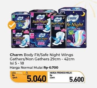 Promo Harga Charm Body Fit Night/Safe Night  - Carrefour