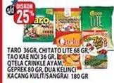 Promo Harga TARO Net/CHITATO Lite Potato Snack/TAO KAE NOI Crispy Seaweed/QTELA Singkong Keriting/DUA KELINCI Kacang  - Hypermart