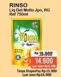 Promo Harga RINSO Molto Detergent Royal Gold Cair 750 ml - Alfamart