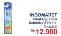 Promo Harga INDOMARET Sikat Gigi Ultra Sensitive Soft 3 pcs - Indomaret