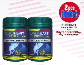Promo Harga Omeheart Omega 3 Natural Fish Oil 60 pcs - Watsons