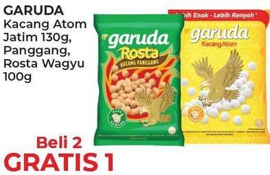 Promo Harga GARUDA Kacang Atom 130gr/Rosta Kacang Panggang 100gr  - Alfamart