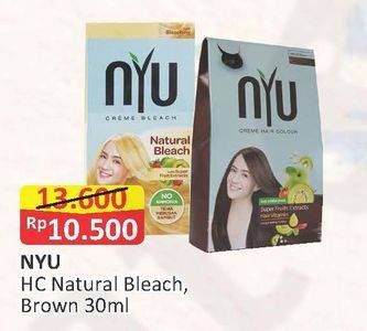 Promo Harga NYU Hair Color Nature Brown, Natural Bleach 30 ml - Alfamart