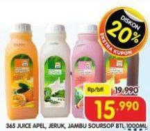 Promo Harga 365 Juice Apel, Jeruk, Jambu 1000 ml - Superindo