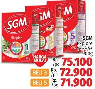 Promo Harga SGM Eksplor 1+/ 3+/ 5+ 900 gr - LotteMart