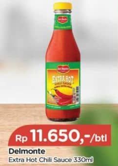 Promo Harga Del Monte Sauce Extra Hot Chilli 340 ml - TIP TOP