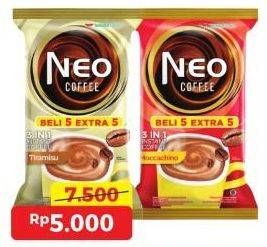 Promo Harga Neo Coffee 3 in 1 Instant Coffee Moccachino, Tiramissu per 10 pcs 20 gr - Alfamart