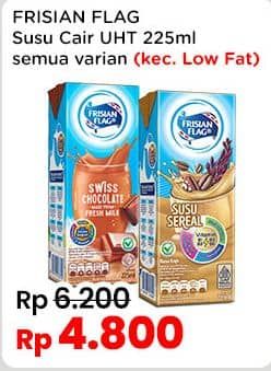 Promo Harga Frisian Flag Susu UHT Purefarm Kecuali Low Fat, Kecuali Low Fat Chocolate, Kecuali Low Fat French Vanilla, Kecuali Low Fat Strawberry 225 ml - Indomaret