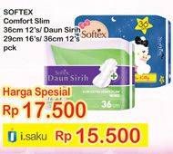Promo Harga SOFTEX Pembalut Wanita Comfort Slim 36cm / Daun Sirih 29cm 12s  - Indomaret