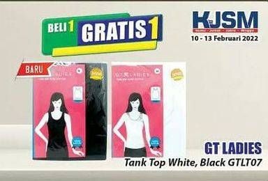 Promo Harga GT Ladies Singlet Wanita GTLT07 Black, GTLT07 White  - Hari Hari