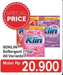 Promo Harga SO KLIN Softergent All Variants 770 gr - Hypermart