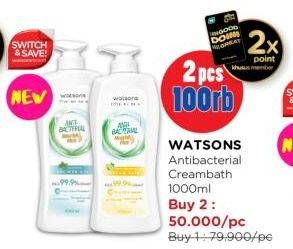 Promo Harga Watsons Antibacterial Shower Gel 1000 ml - Watsons