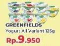 Promo Harga GREENFIELDS Yogurt All Variants 125 gr - Yogya