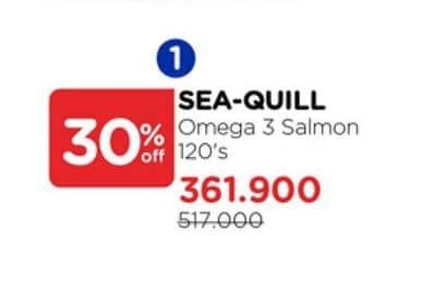 Promo Harga Sea Quill Omega 3 Salmon 120 pcs - Watsons