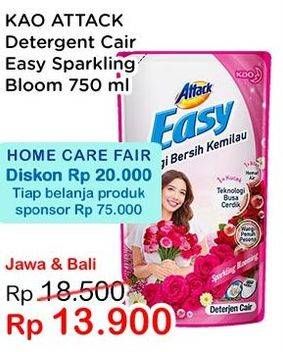 Promo Harga ATTACK Easy Detergent Liquid Sparkling Bloom 750 ml - Indomaret