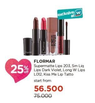 Promo Harga Flormar Supermatte Lips, Silk Matte Liquid Lips, Long Wearing Lips, Kiss Me Lip Tatto  - Watsons