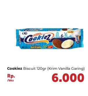 Promo Harga COOKIEZ Cream Biscuit Vanilla 120 gr - Carrefour