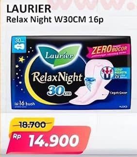 Promo Harga Laurier Relax Night 30cm 16 pcs - Alfamart