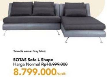 Promo Harga TRANSLIVING Sotas Sofa L Shape  Grey  - Carrefour
