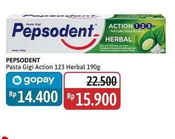 Promo Harga Pepsodent Pasta Gigi Action 123 Herbal 190 gr - Alfamidi