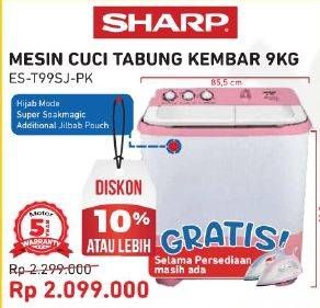 Promo Harga SHARP ES-T99SJ-BL/PK | Washing Machine Twin Tube Hijab Series 7.5kg  - Courts