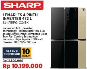 Promo Harga Sharp SJ-IF51PG-CG Kulkas Inverter  - COURTS