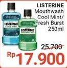 Promo Harga LISTERINE Mouthwash Antiseptic Cool Mint, Fresh Burst 250 ml - Alfamidi