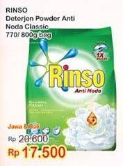 Promo Harga Rinso Anti Noda Detergent Bubuk 770gr/800gr  - Indomaret