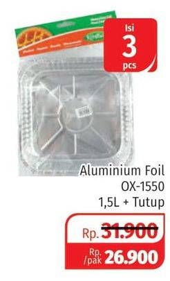 Promo Harga Aluminium Foil OX-1550 + Tutup  - Lotte Grosir