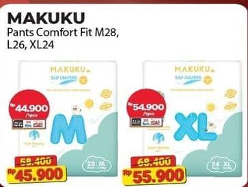 Promo Harga Makuku Comfort Fit Diapers Pants XL24 24 pcs - Alfamart