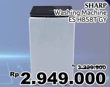 Promo Harga SHARP ES-H858T GY | Washing Machine Top Load 8.5kg  - Giant