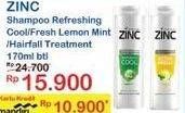 Promo Harga ZINC Shampoo Refreshing Cool, Active Fresh Lemon, Hair Fall Treatment 170 ml - Indomaret