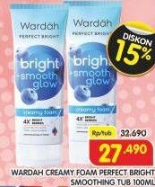Promo Harga Wardah Perfect Bright Facial Foam Bright + Smoothing 100 ml - Superindo