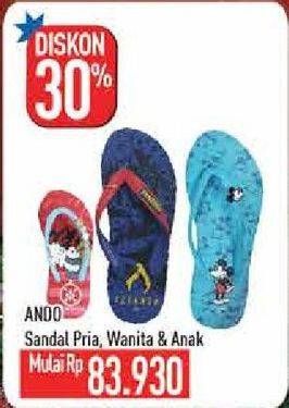 Promo Harga ANDO Sandal Pria, Wanita, Anak  - Hypermart