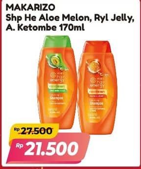 Promo Harga Makarizo Shampoo Aloe Melon, Royal Jelly, Kiwi 170 ml - Alfamart