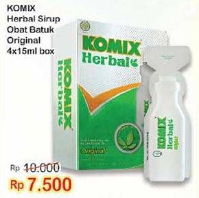 Promo Harga KOMIX Herbal Obat Batuk Original per 4 pcs 15 ml - Indomaret