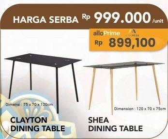 Promo Harga Clayton Dinning Table/Shea Dinning Table   - Carrefour