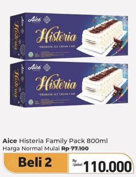 Promo Harga Aice Ice Cream Histeria Vanila Family 800 ml - Carrefour
