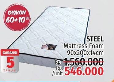 Promo Harga STEEL Mattress Foam 90x200x14 Cm  - LotteMart