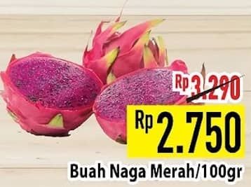 Promo Harga Buah Naga Merah per 100 gr - Hypermart