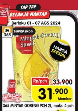 Promo Harga 365 Minyak Goreng 2000 ml - Superindo