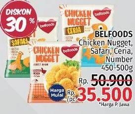Promo Harga BELFOODS Nugget Chicken Nugget, Chicken Nugget Safari, Chicken Nugget Ceria, Chicken Nugget Number 450 gr - LotteMart