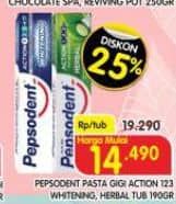 Promo Harga Pepsodent Pasta Gigi Action 123 Whitening, Herbal 190 gr - Superindo