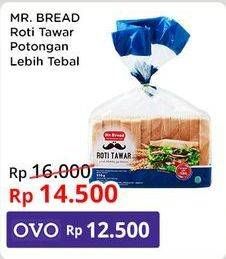 Promo Harga MR BREAD Roti Tawar Potogan Lebih Lebar 500 gr - Indomaret