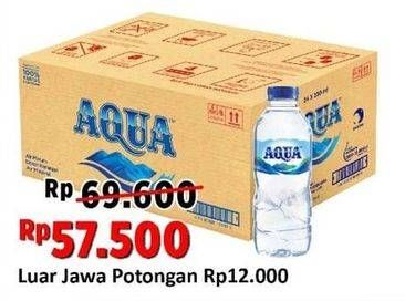 Promo Harga AQUA Air Mineral per 24 botol 330 ml - Alfamart